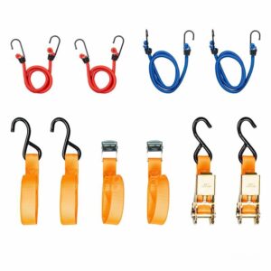 Set 8 chingi fixare marfa si elastice, 4 modele + geanta