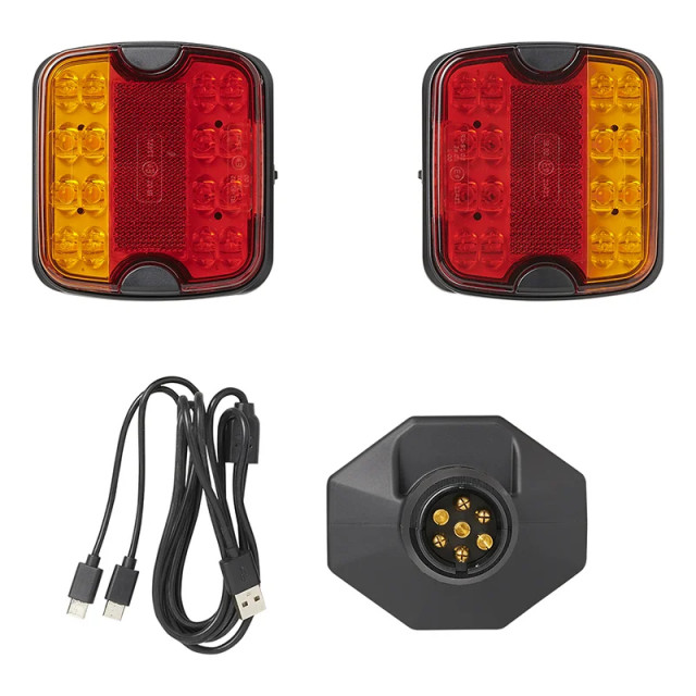 Set 2 lampi pentru remorca LED Wireless, cu magnet (Bluetooth) 7-pin - imagine 2
