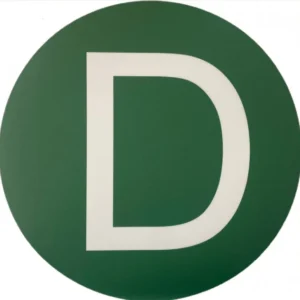 Autocolant litera, "D "- Deseuri, 220mm