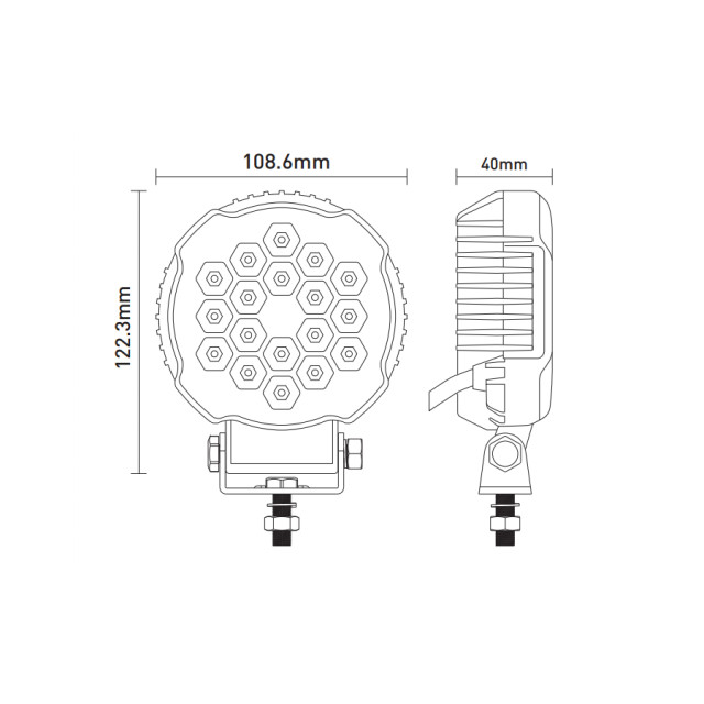 Lampa de lucru 18 LED-uri, rezistenta la apa - imagine 2
