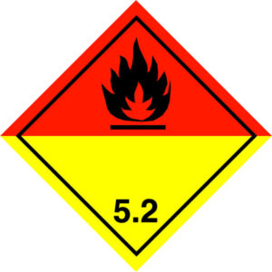 Placa ADR aluminiu - Pericol Transport Peroxizi organici, CLASA 5.2a
