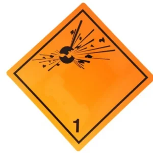Placa ADR aluminiu - "Pericol Transport substante și obiecte explozive clasa 1"