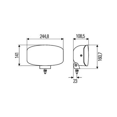 Proiector dreptunghiular sticla clara + led, HELLA - imagine 2