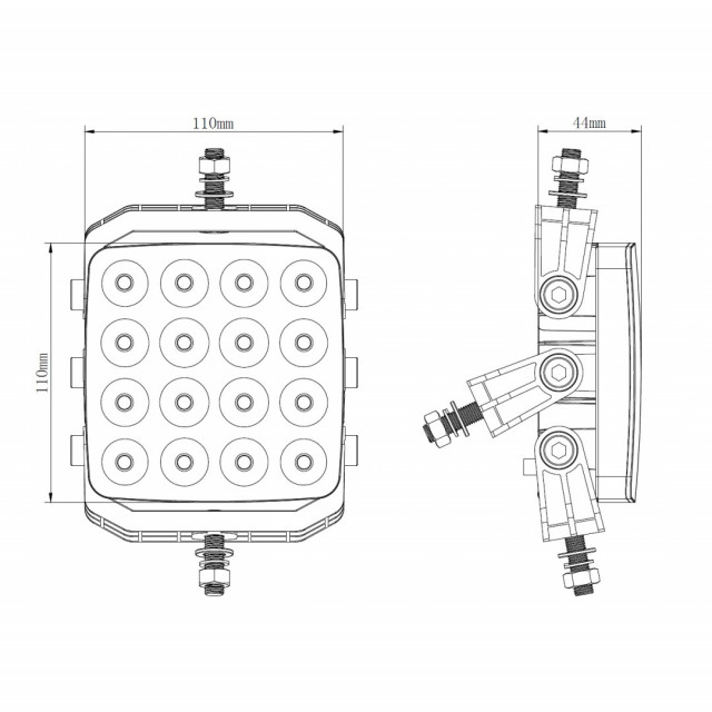 Proiector LED patrat, 48W Fi 11cm - imagine 3