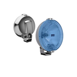 Proiector cromat cu sticla albastra si Angel Eyes LED, 24v