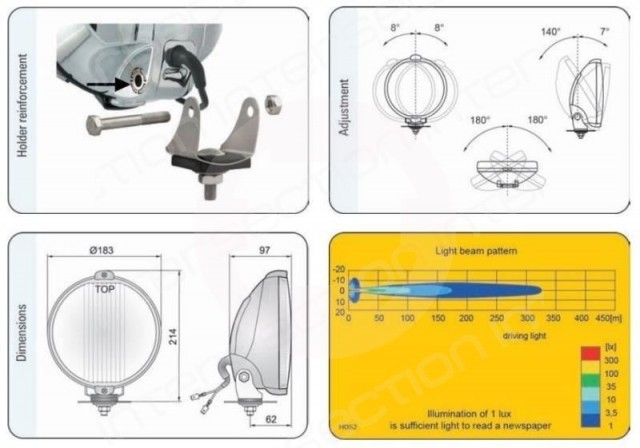Proiector cu Angel Eyes LED, sticla clara, 12V - imagine 3