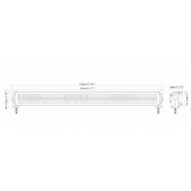 Proiector 36 + 72 LED + conector 12V-24V, 824mm - imagine 3