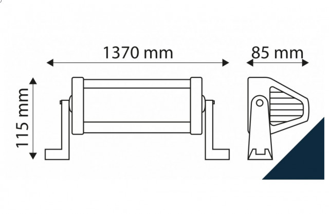 Proiector curbat 100LED, 300W, 1370/115/85mm - imagine 2