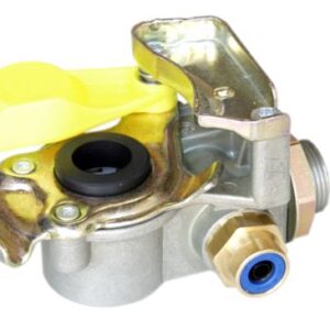 Cupla aer remorca M24x1.5 filet cu filtru si conexiune test galbena